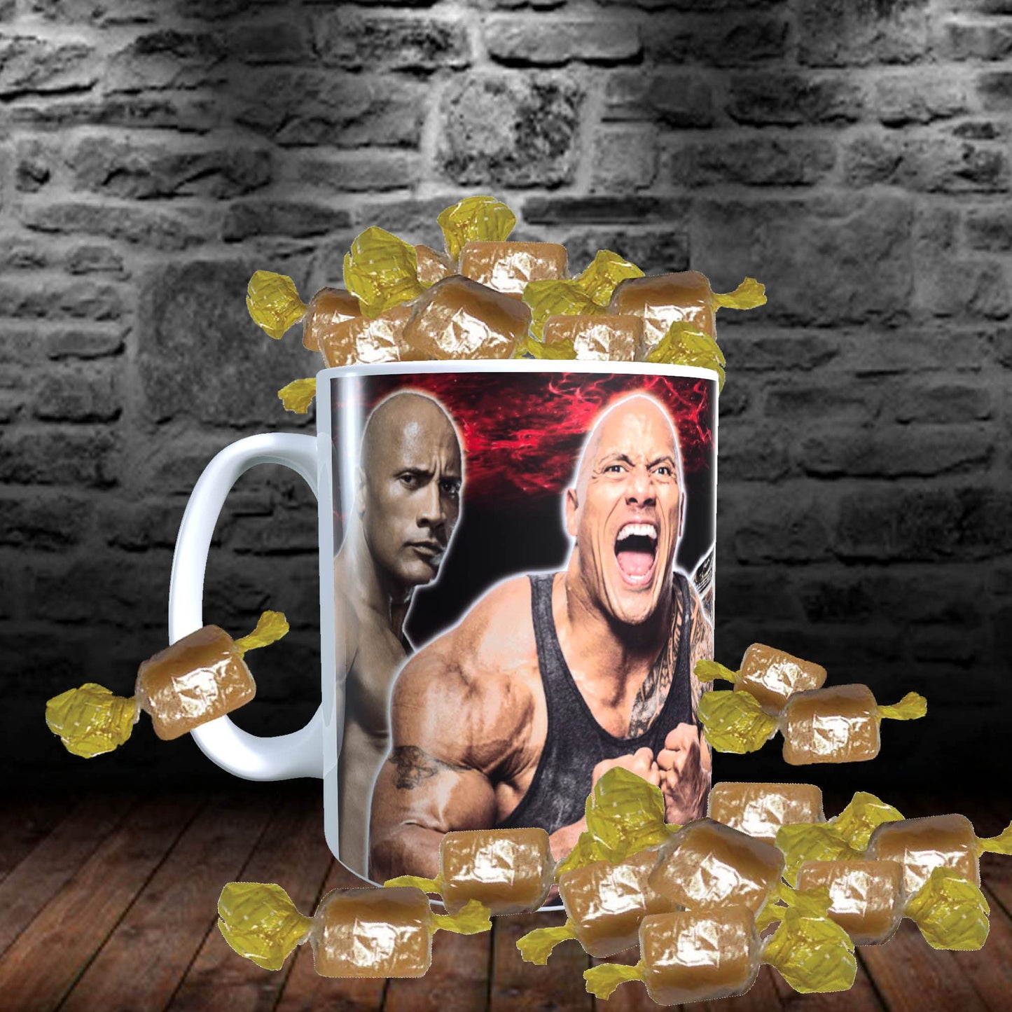 Dwayne Johnson Celebrity Icon Mug with Choice of Sweets Gift