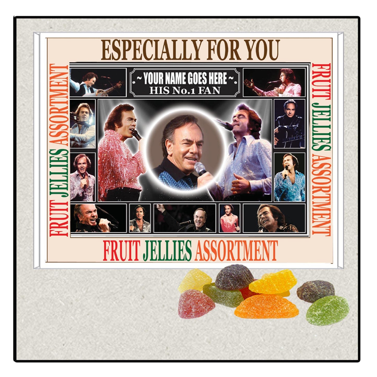 Diamond The-Jazz-Singer Celebrity Singer Icon Personalised Boxed Sweets Gift Present Neil Choice of Sweets