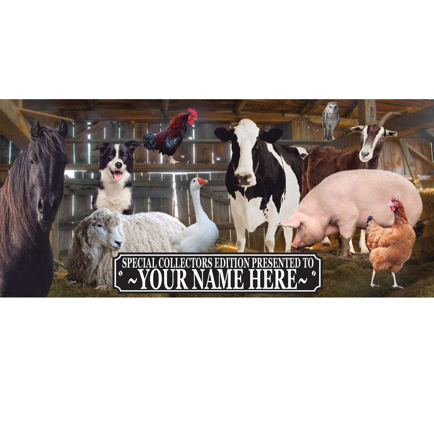 Farm Animals Barn Gathering Personalised Mug Gift