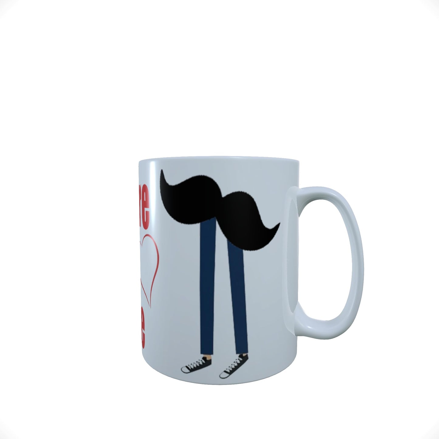 Red Lips and Moustache Fun Novelty Valentine's Day Any Occasion Mug Gift