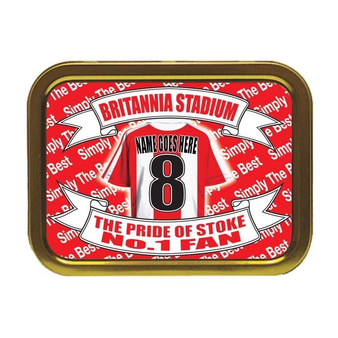 Stoke Football Shirt Personalised Tobacco Storage Tin & Products