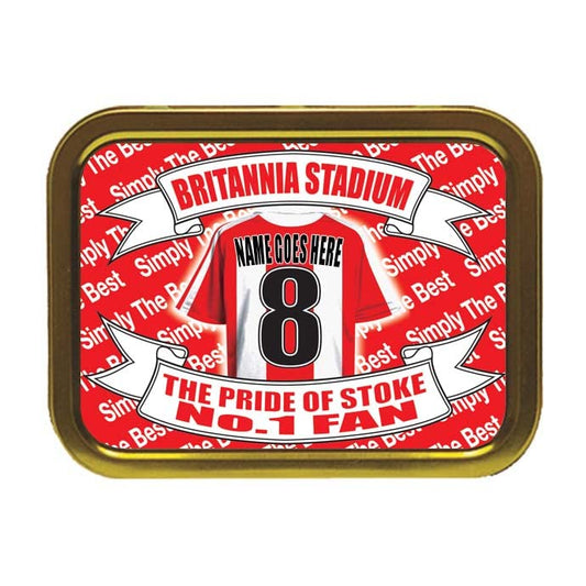 Stoke Football Shirt Personalised Tobacco Storage Tin & Products