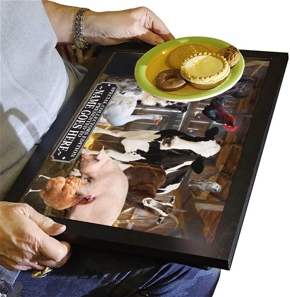 Farm Animals Barn Gathering Personalised Lap Tray Gift present