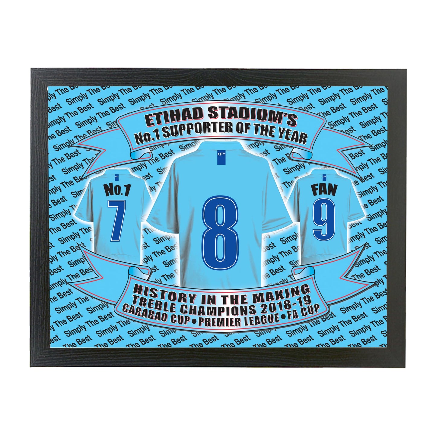 Manchester Blues Football Shirt Lap Tray Gift