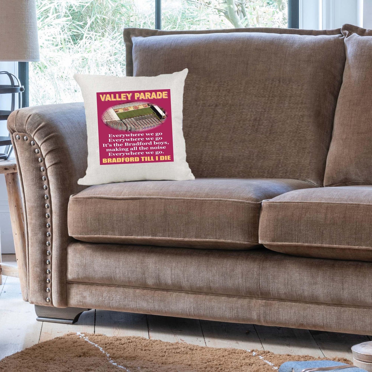 Bradford City Football Anthem Song Chant Cushion Cover Gift
