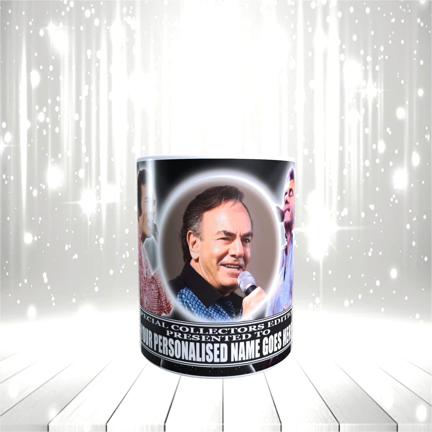 Neil Diamond Icon Personalised Mug with Choice of Sweets Gift