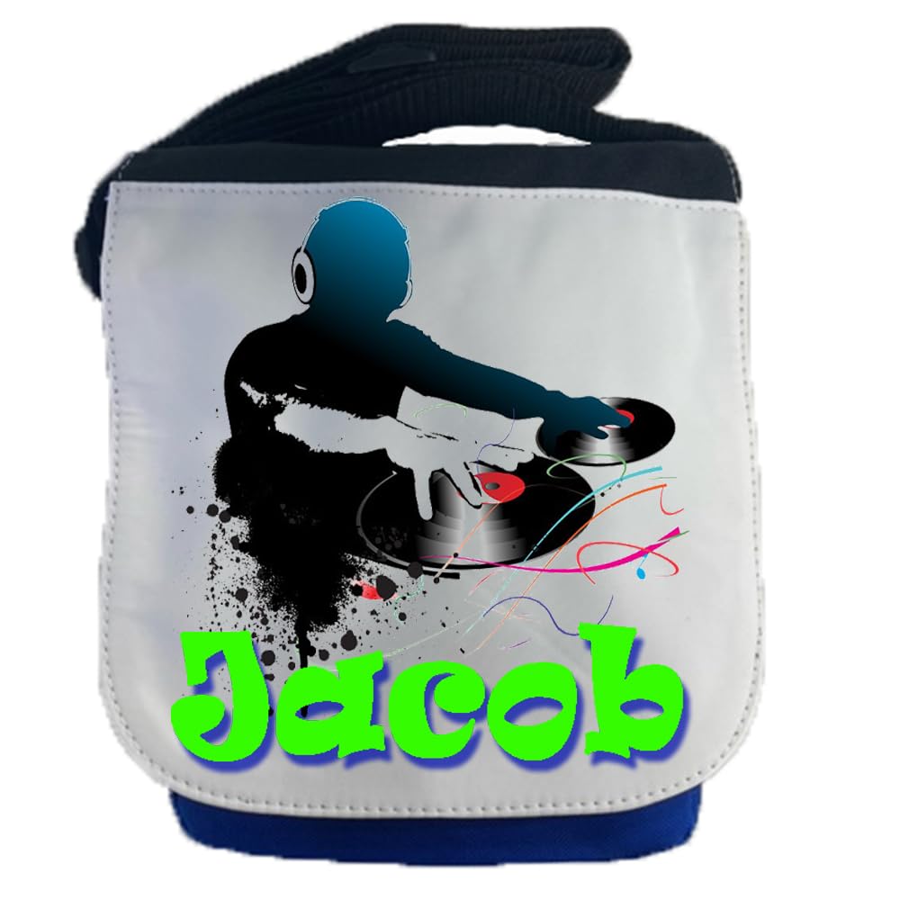Kids Childrens Personalised DJ Mixing Decks School Messenger Bag