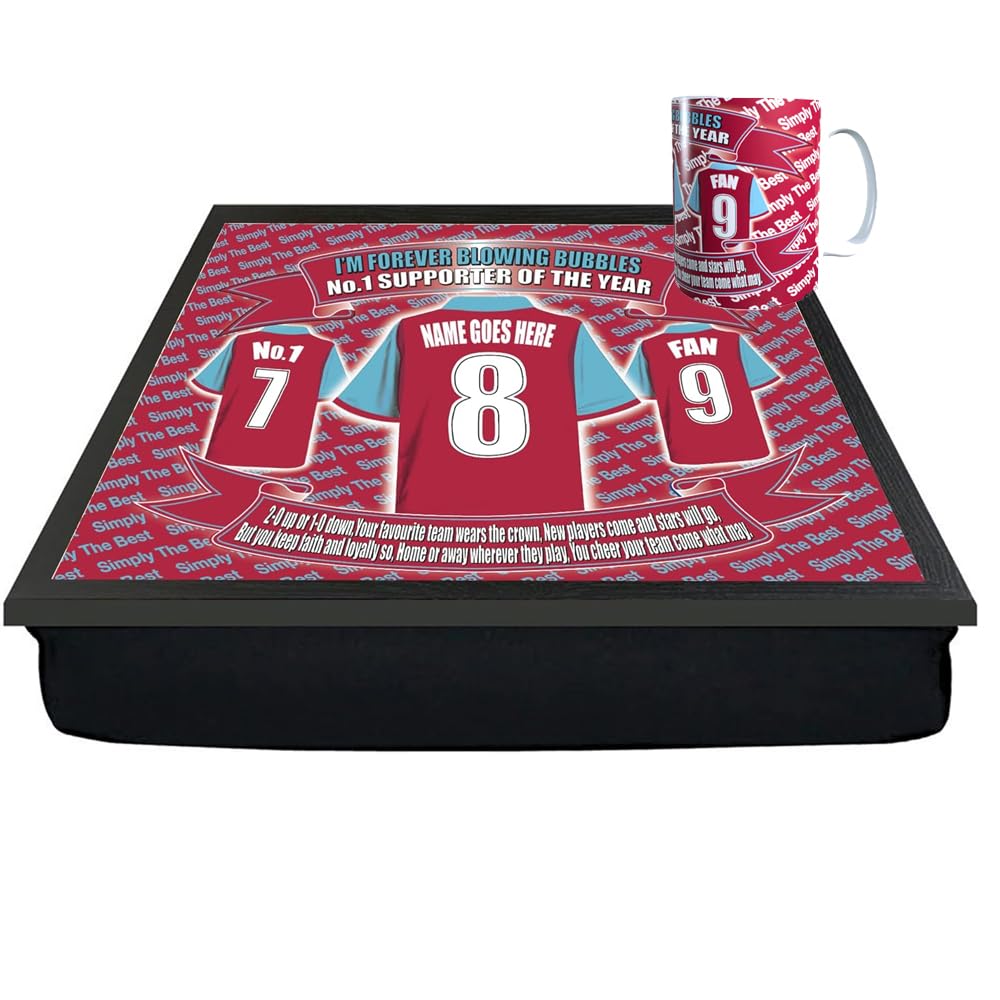 West H Personalised Football Club Shirt Lap Tray And Mug Gift Set