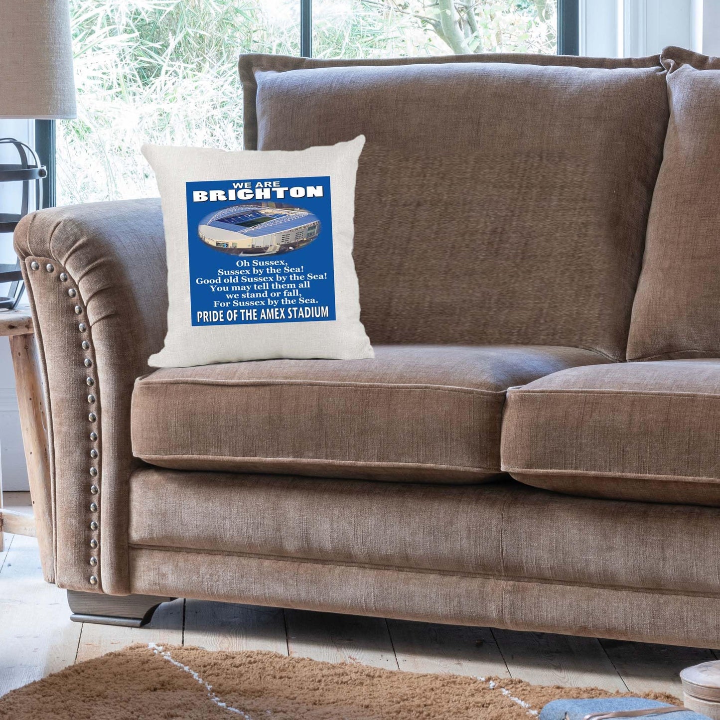Brighton Football Cushion Cover - The Albion The Seagulls team anthem Song Chant - Present Gift
