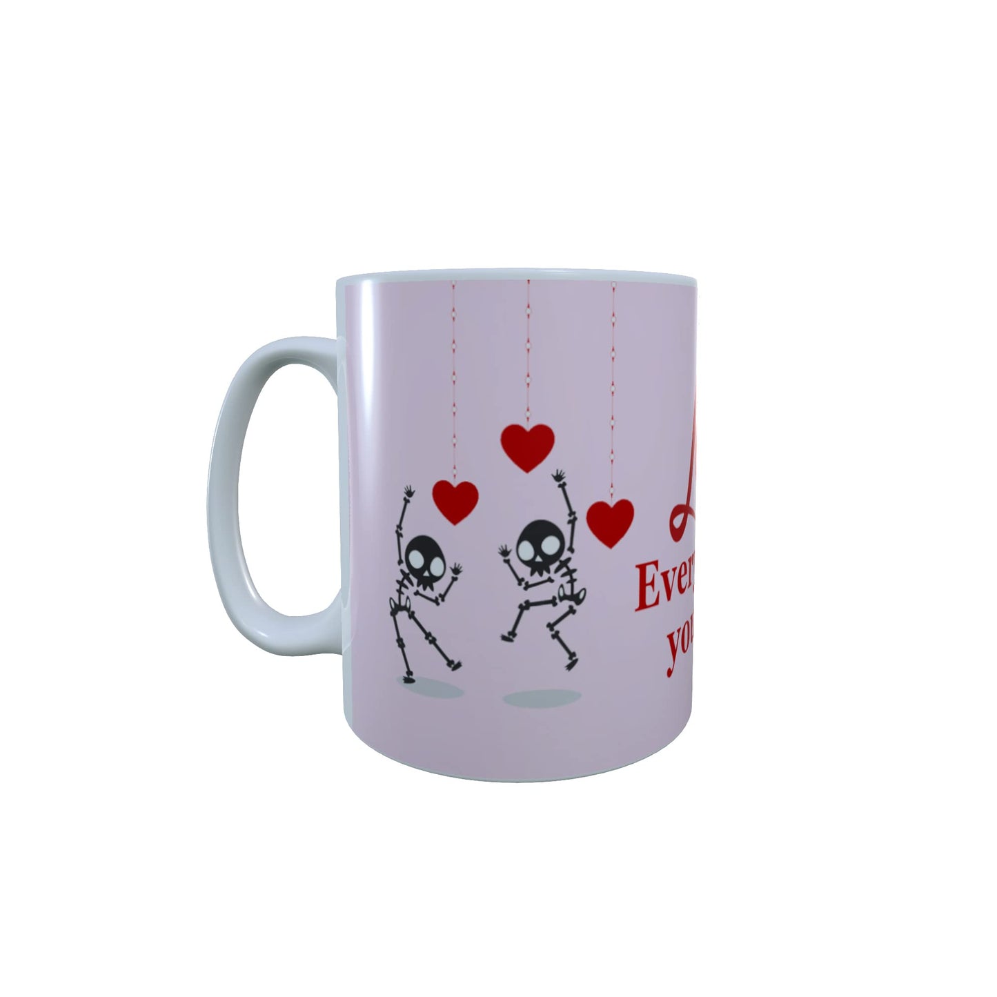 Pink Skeleton Love Every Bone in Your Body Valentine's Day Any Occasion Mug