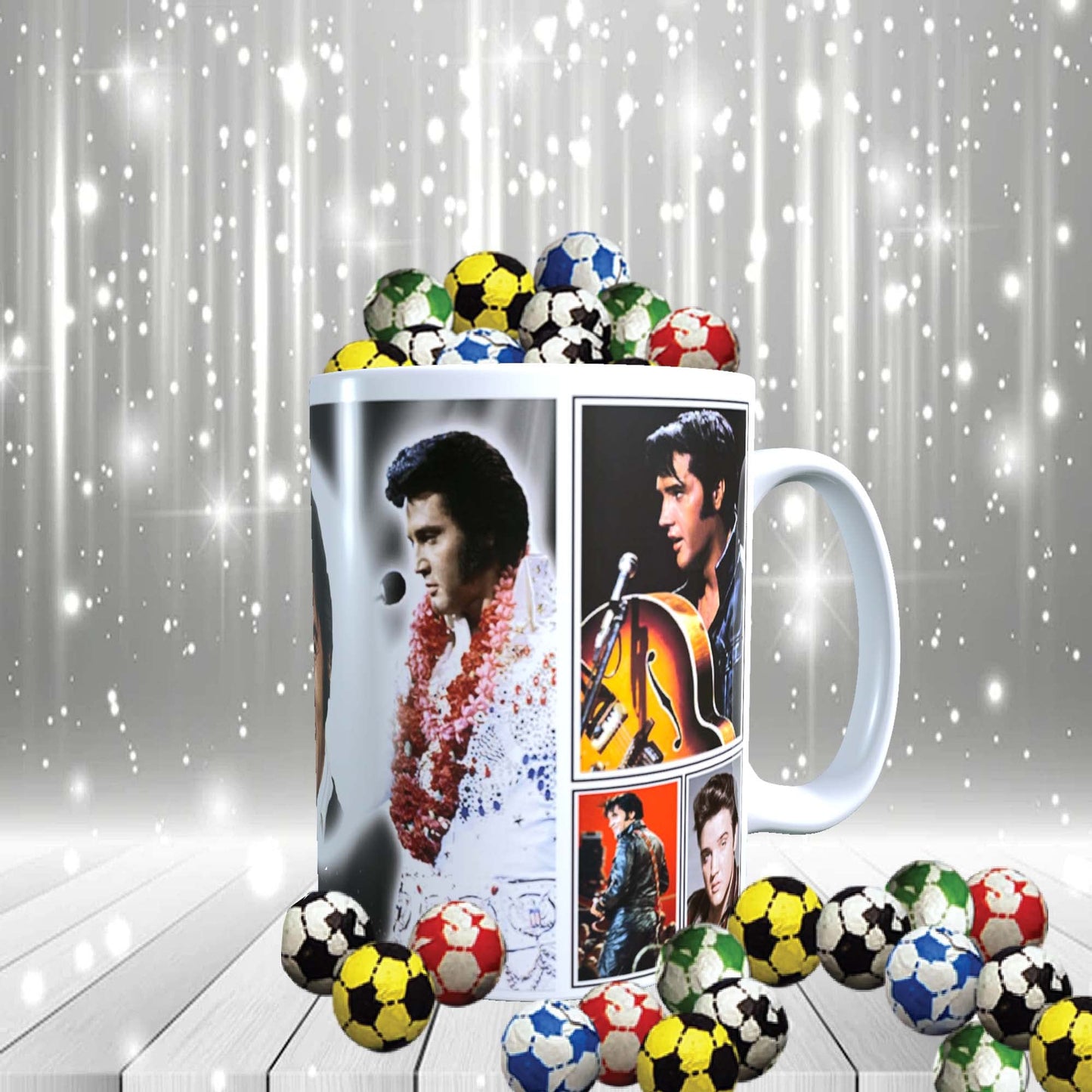 Presley King of Rock n Roll Celebrity Music Icon Mug with Choice of Sweets Gift
