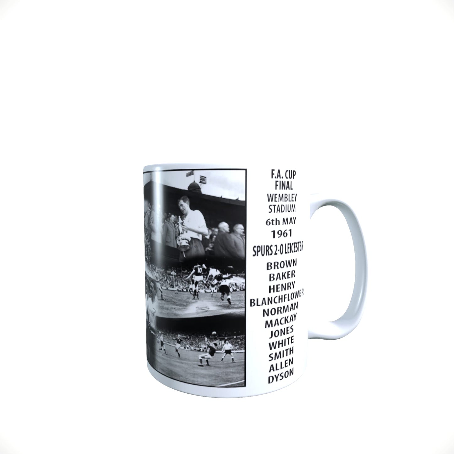 F.A. Cup Final 1961 Tott Football Ceramic Mug with Chocolate Footballs Gift