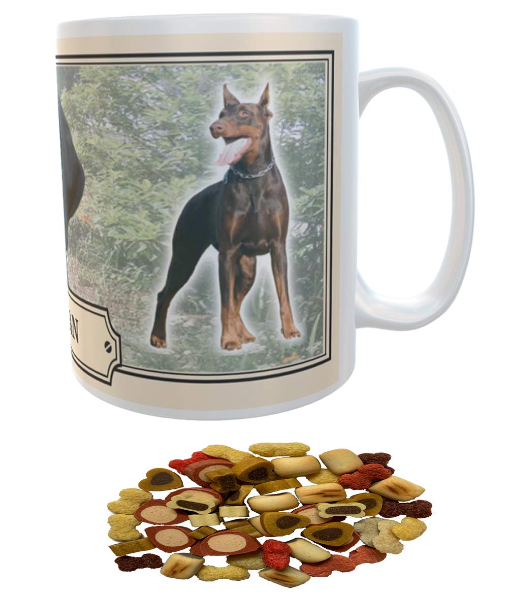 Doberman Dog Breed Gift Mug with Treats