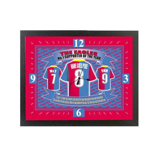 Crystal - The Glaziers Football Shirt Personalised Clock Gift Present