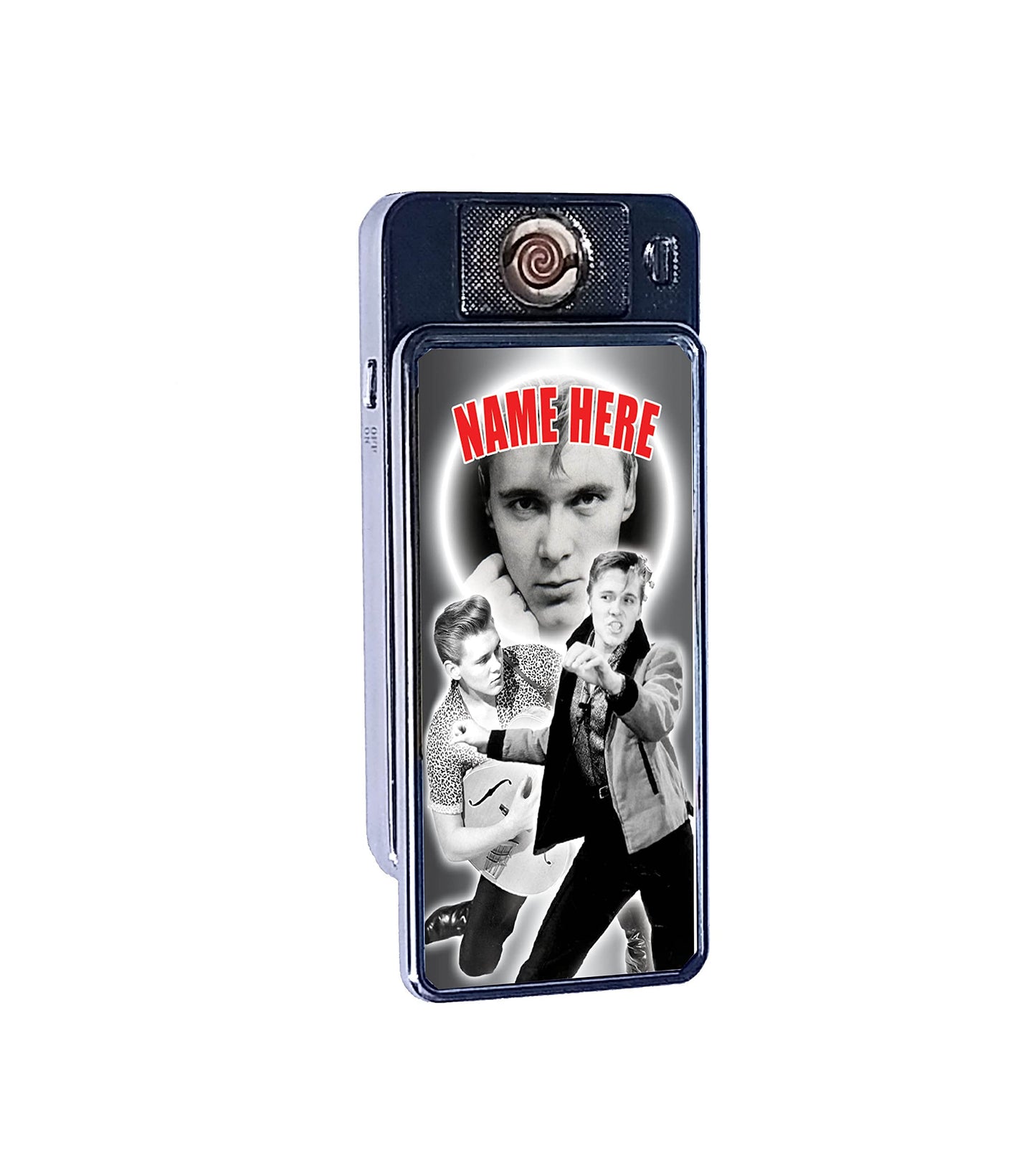 Billy Fury Personalised Icon Rechargeable Gift Boxed Silver Metal USB Lighter