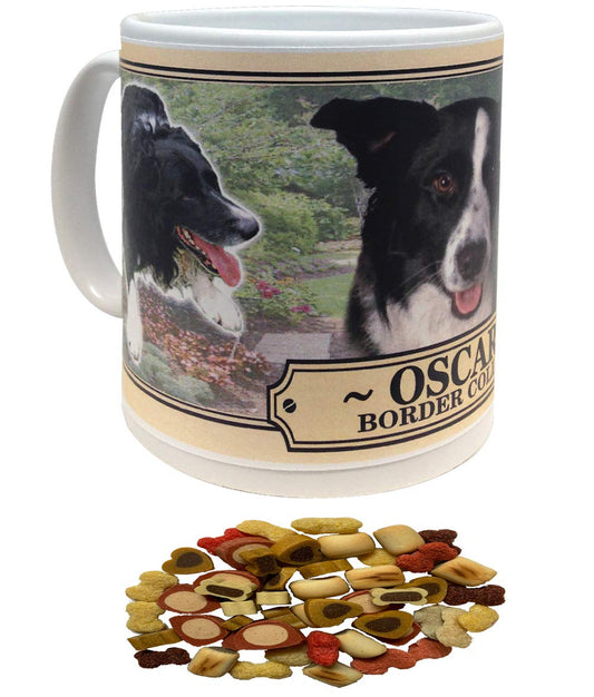 Border Collie Personalised Dog Breed Gift Mug with Treats