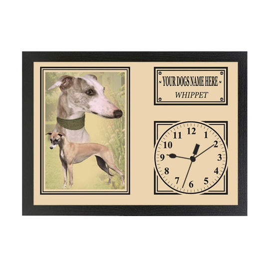 Whippet Personalised Dog Breed Gift Clock