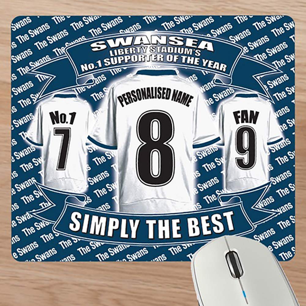 Swansea Football Shirt Personalised Mouse Mat Gift