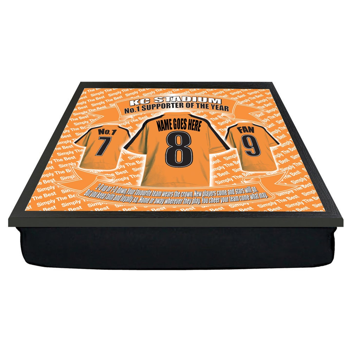 Hull Football Shirt Personalised Lap Tray Gift