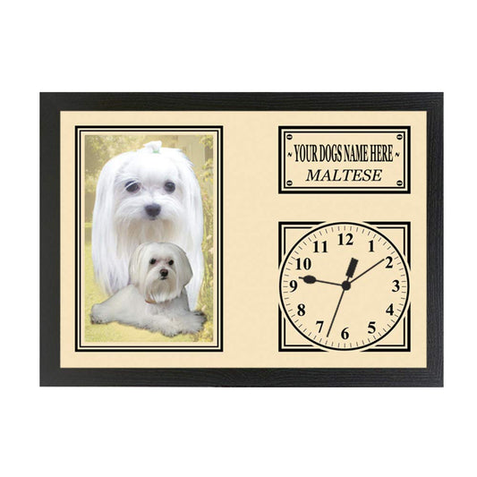Maltese Personalised Dog Breed Gift Clock