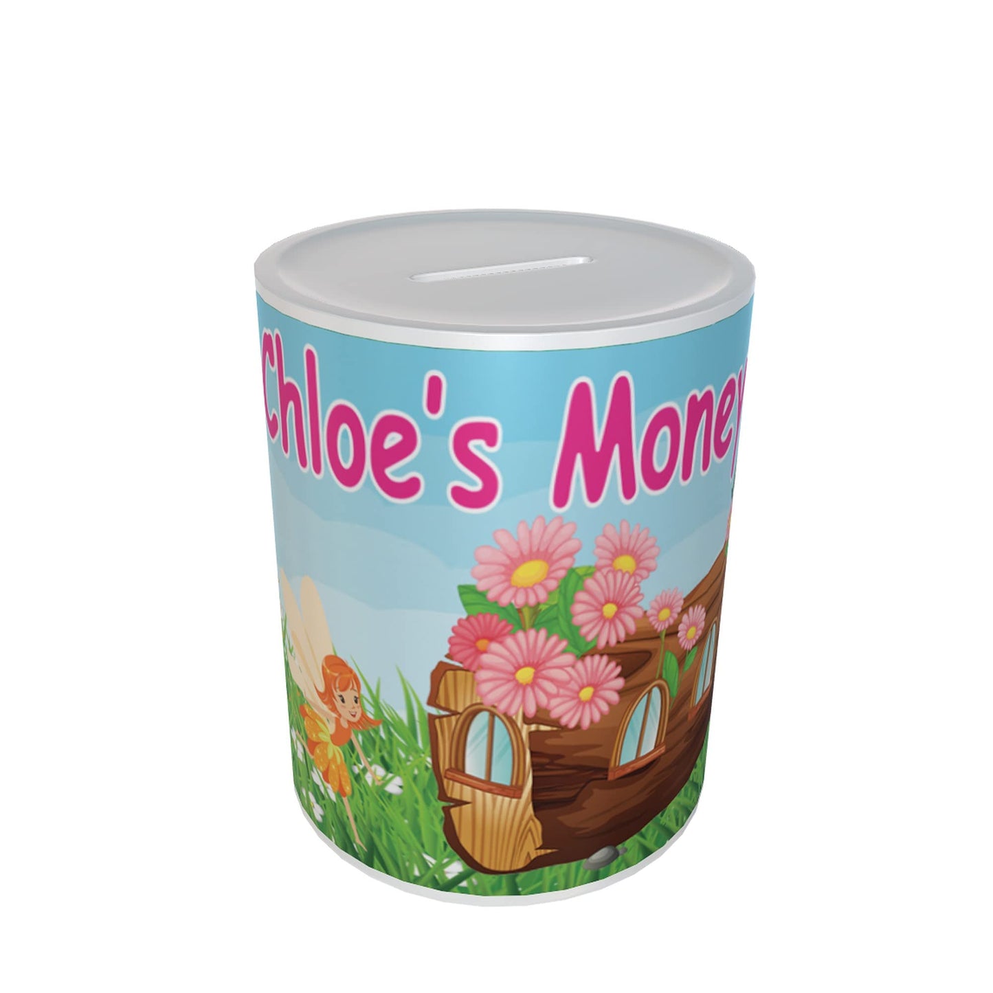 Personalised Kids Fairy Design Ceramic Piggy Bank Money Box Gift