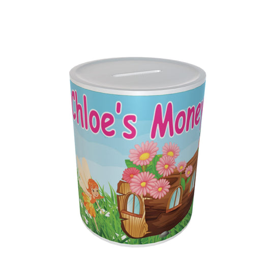 Personalised Kids Fairy Design Ceramic Piggy Bank Money Box Gift