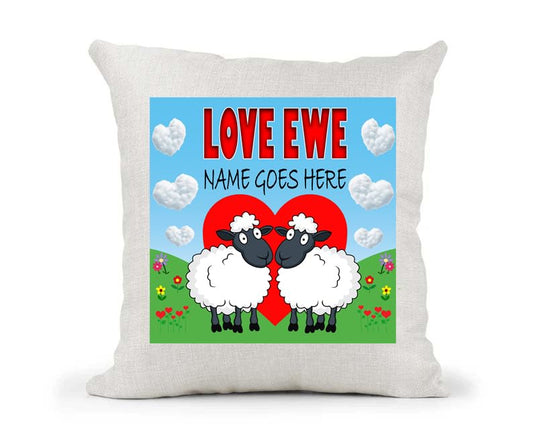 Love Ewe Male Sheep Personalised Cute Country Canvas Cushion Cover Gift