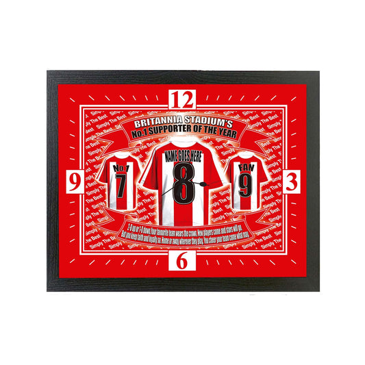 Stoke Football Shirt Personalised Clock Gift Present
