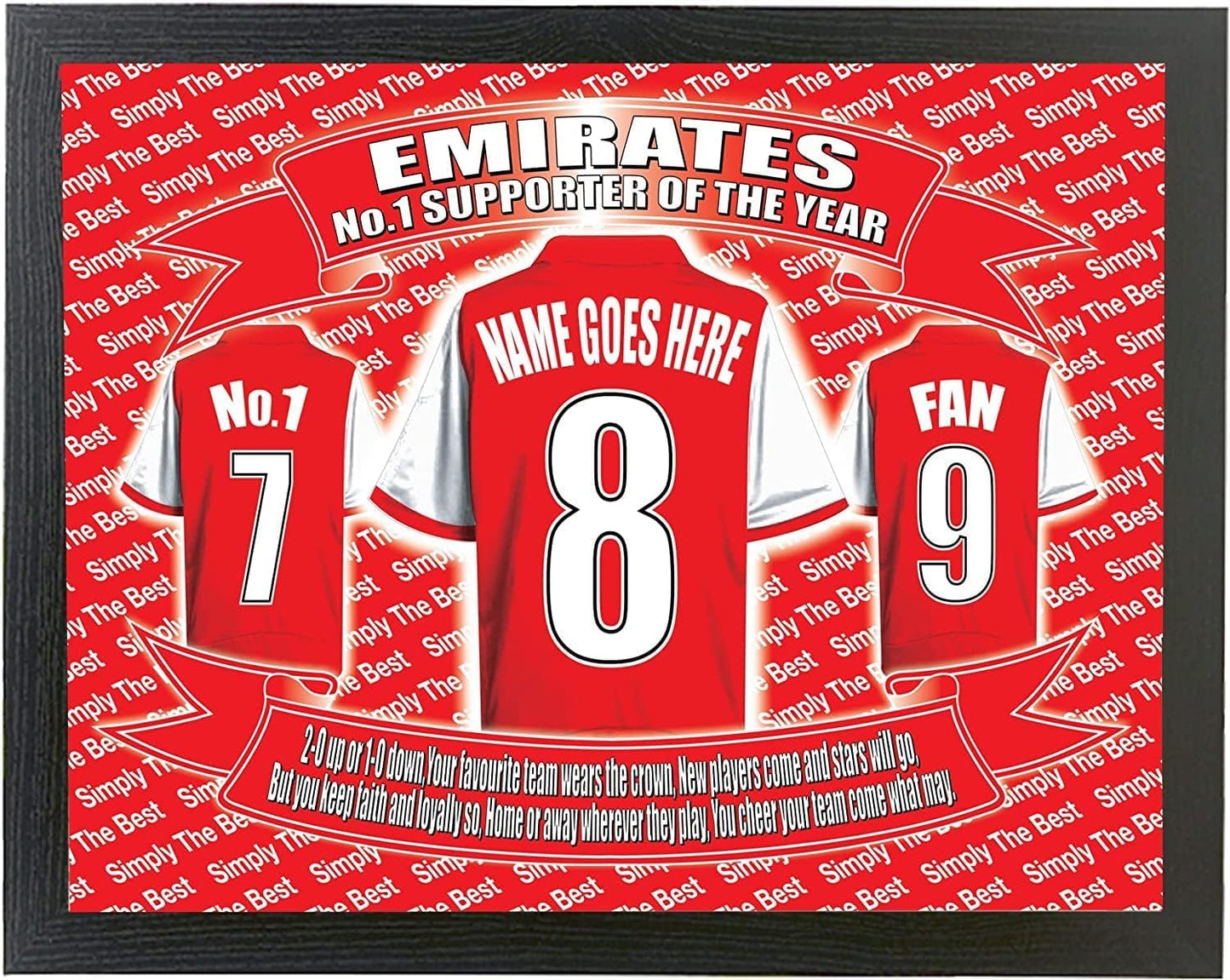 Gooners Football Shirt Personalised Lap Tray And Mug Gift Set, ARS- PersLapMugGiftSet_000