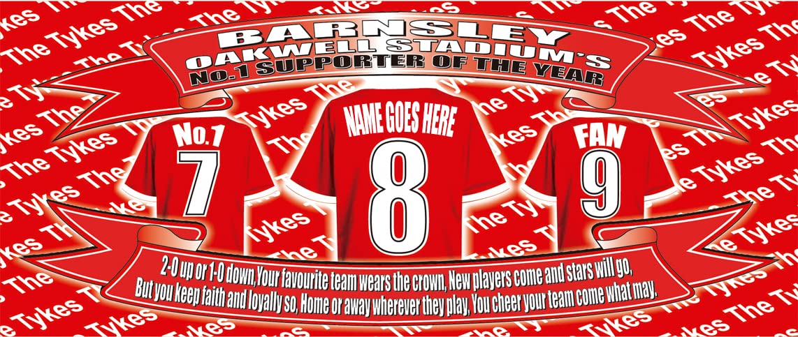Barnsley Football Team Shirt Personalised Mug Gift with Chocolate Footballs