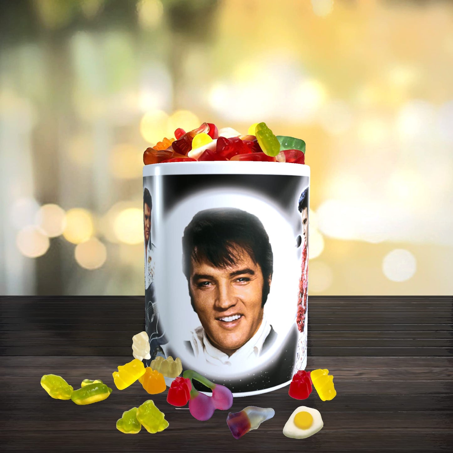 Presley King of Rock n Roll Celebrity Music Icon Mug with Choice of Sweets Gift