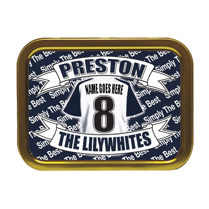 Preston Football Shirt Personalised Tobacco Storage Tin & Products