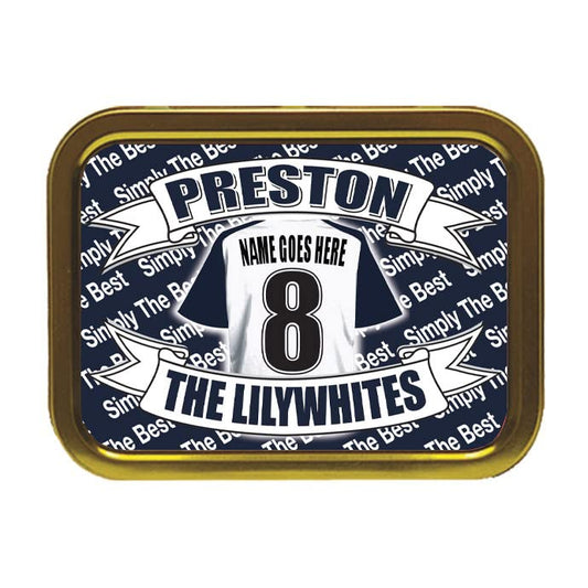 Preston Football Shirt Personalised Tobacco Storage Tin & Products