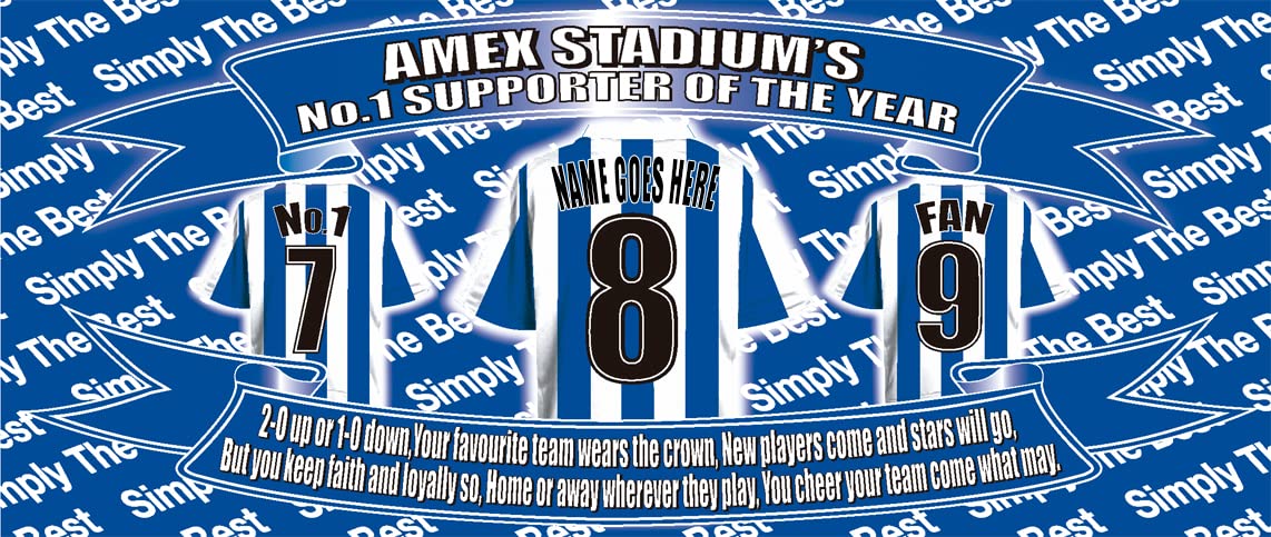 Brighton Football Team Shirt Personalised Mug Gift with Chocolate Footballs