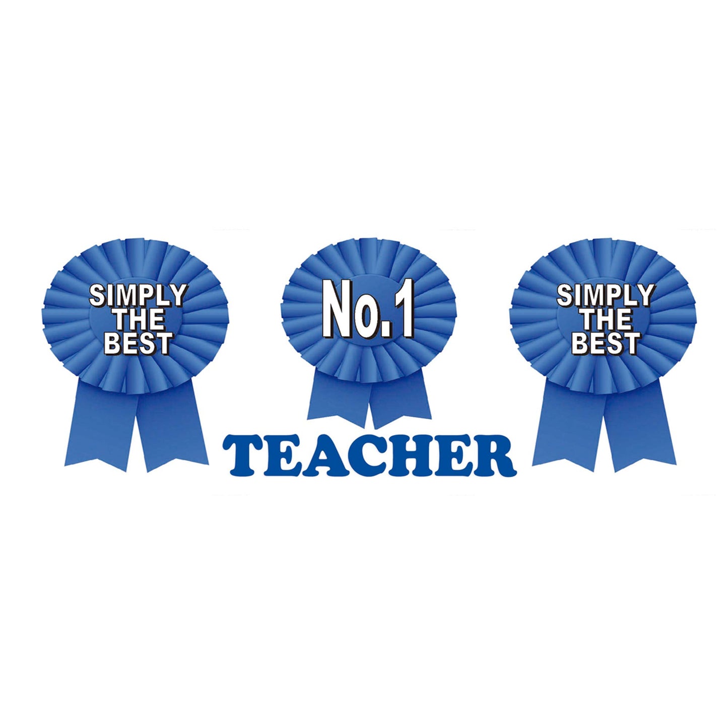 Simply The Best No.1 Teacher Ceramic Rosette Gift Mug