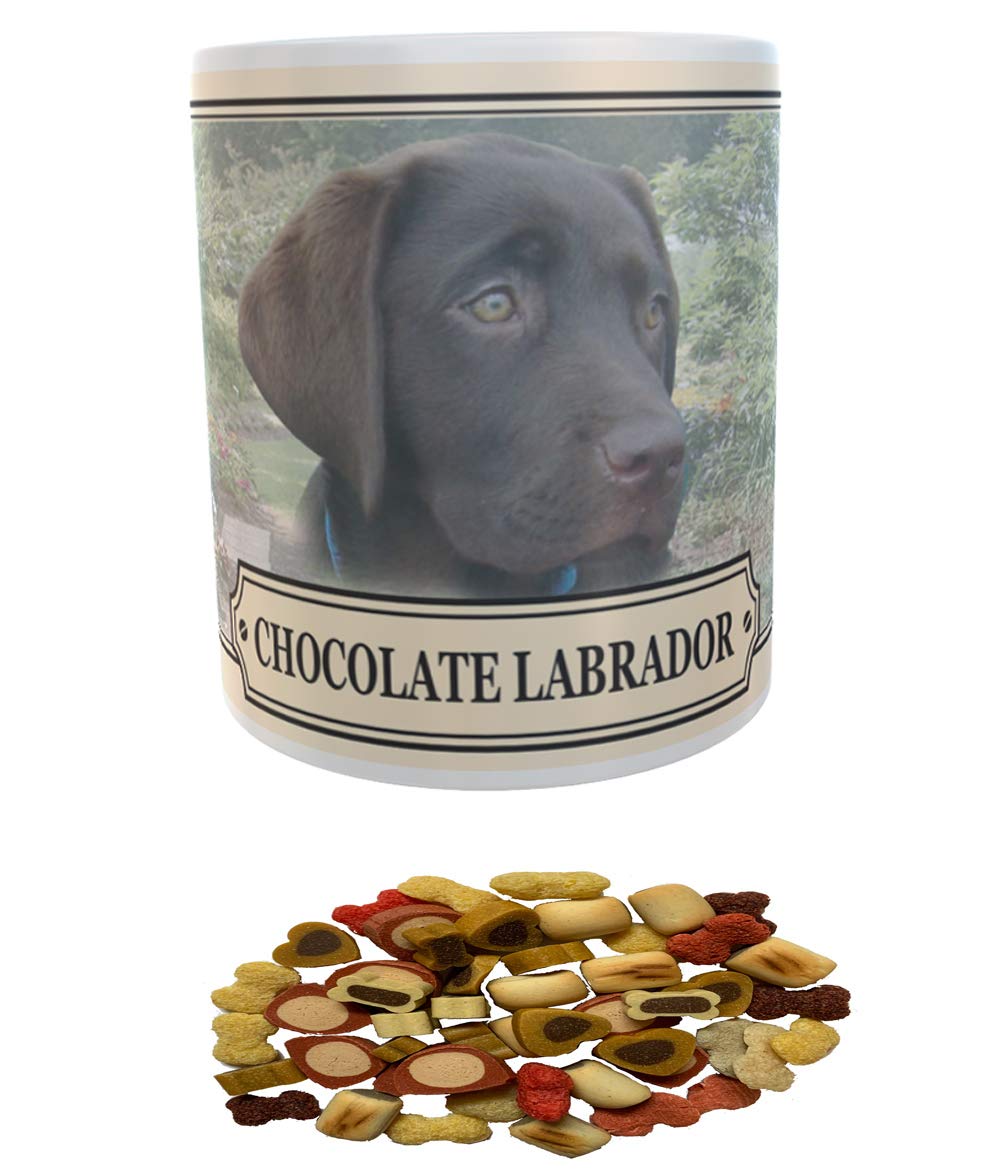 Chocolate Labrador Retriever Dog Breed Mug Gift with Dog Treats