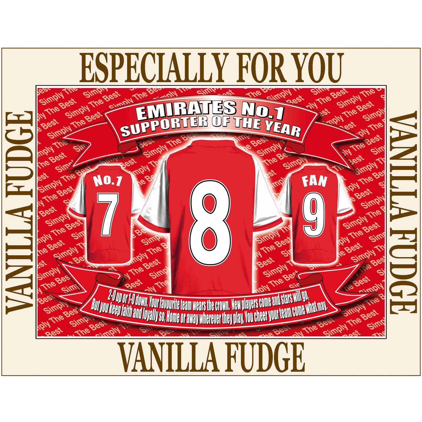 Gooners Football Shirt Gift Boxed Sweets