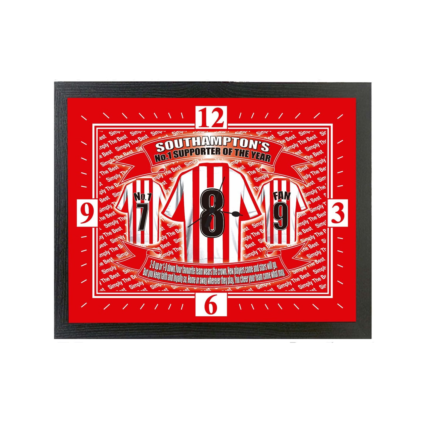 Southampton Football Shirt Clock Gift Present