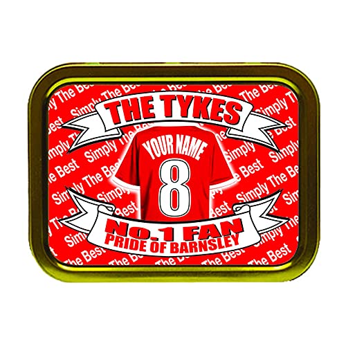 Barnsley Football Shirt Personalised Tobacco Tin & Products Gift