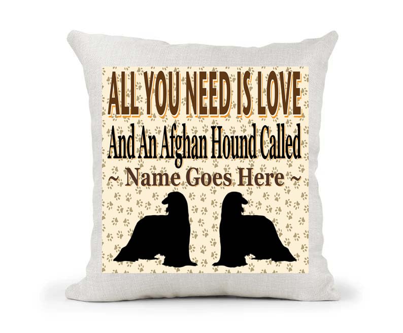 All You Need Is Love And An Afghan Hound Personalised Country Canvas Style Cushion Cover Gift