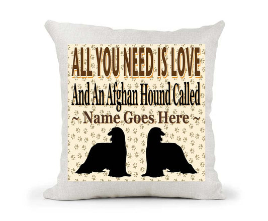 All You Need Is Love And An Afghan Hound Personalised Country Canvas Style Cushion Cover Gift
