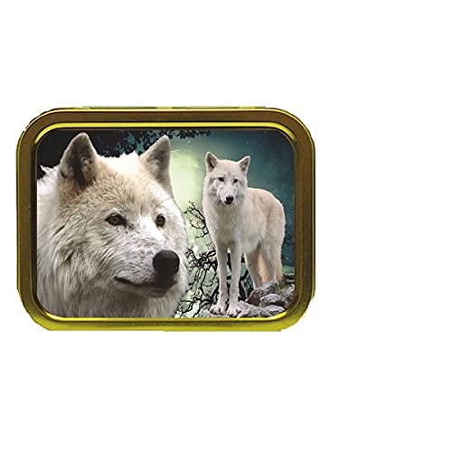 White Wolves on a Rock Tobacco Tin & Products Gift