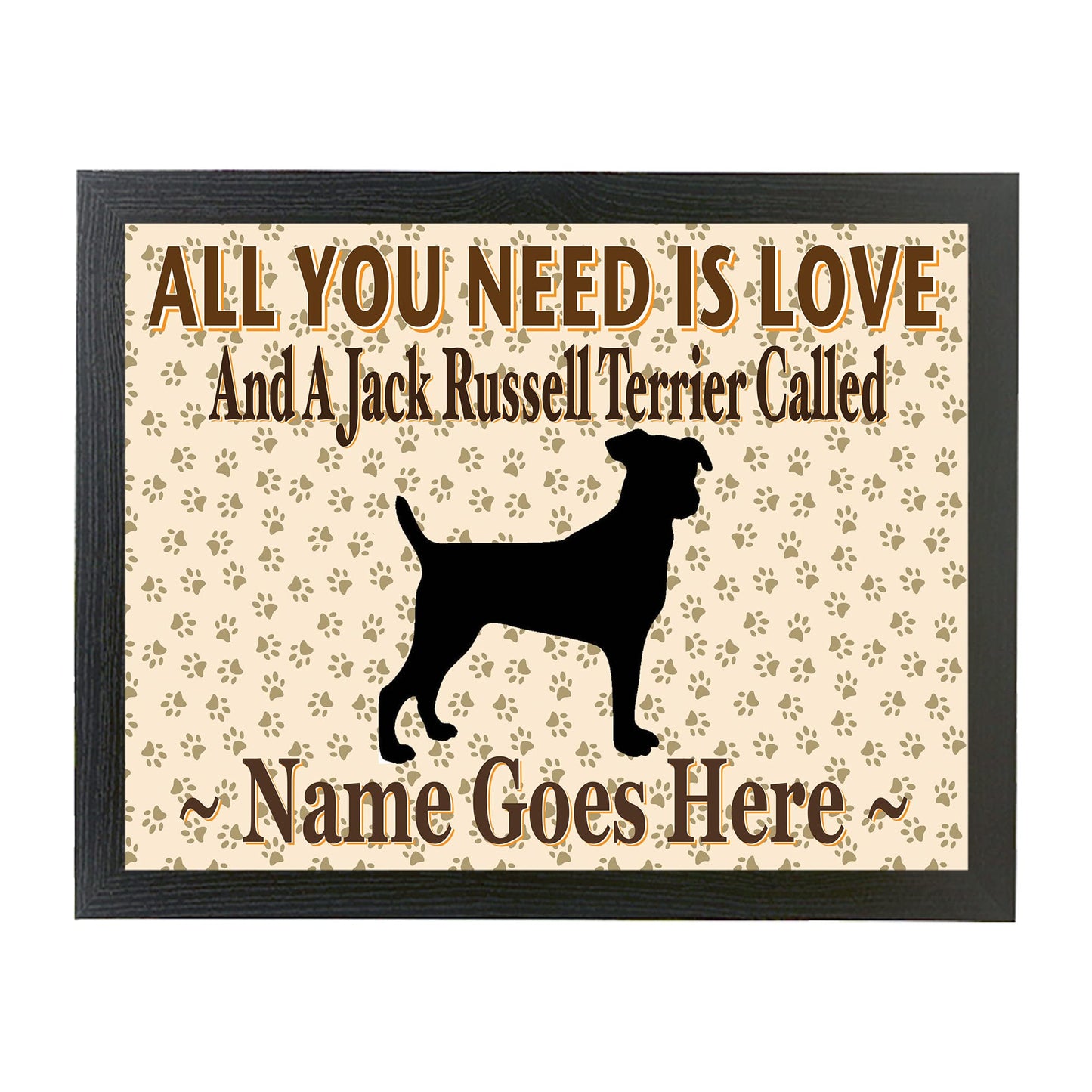 All You Need Is Love Jack Russell Personalised Dog Breed Cushion Lap Tray Bean Bag Gift
