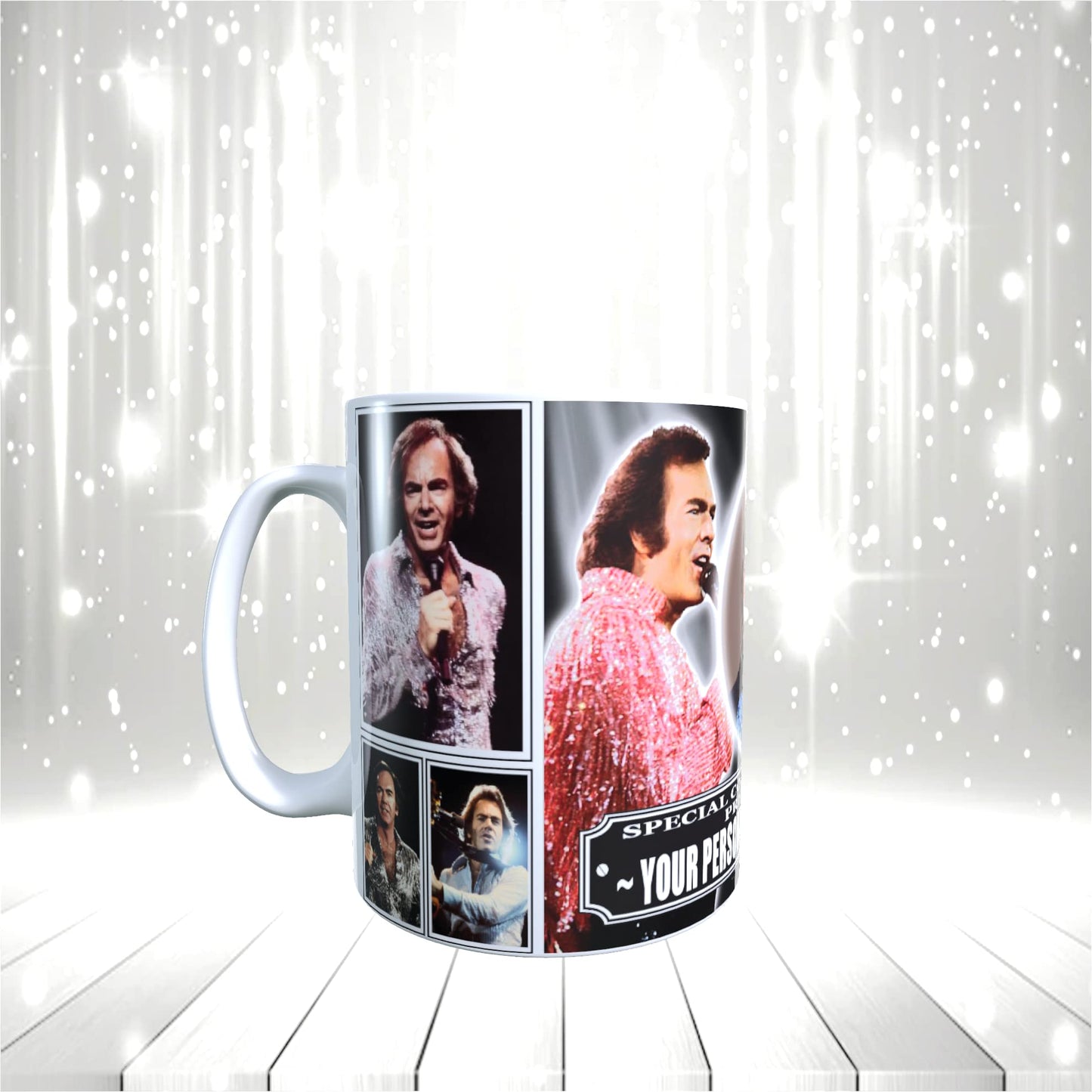 Neil Diamond Icon Personalised Mug with Choice of Sweets Gift