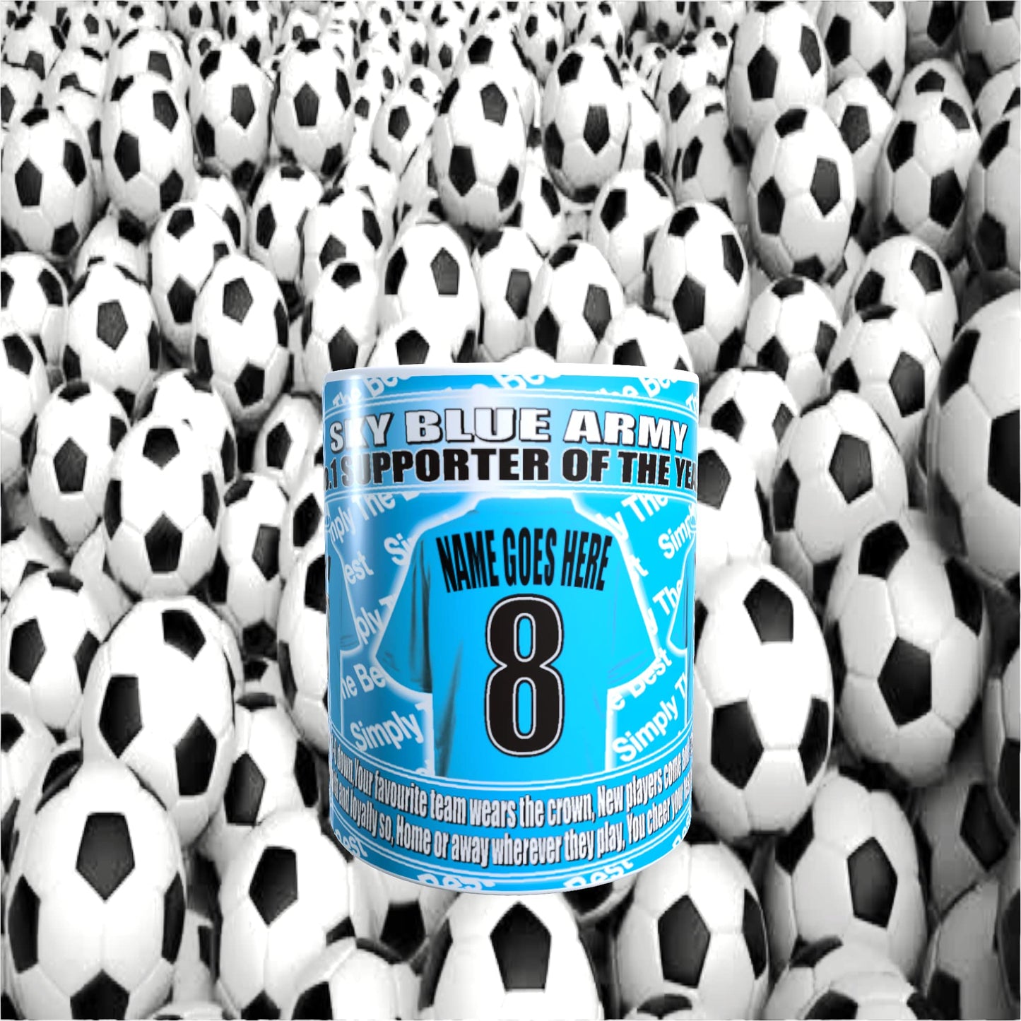 Coventry Football Team Shirt Personalised Mug Gift with Chocolate Footballs