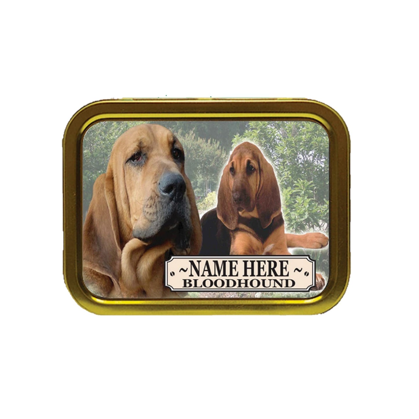 Bloodhound Dog Breed Personalised Tobacco Tin & Products Gift Set