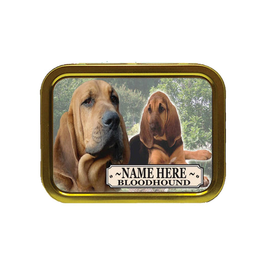 Bloodhound Dog Breed Personalised Tobacco Tin & Products Gift Set