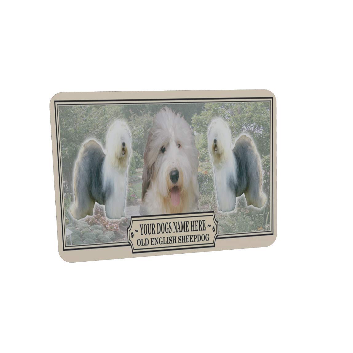 Old English Sheepdog Personalised Dog Breed Mouse Mat Gift