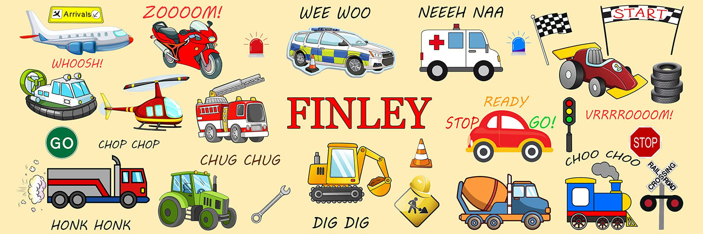 Fun Cartoon Personalised Vehicle Money Box Gift Cream