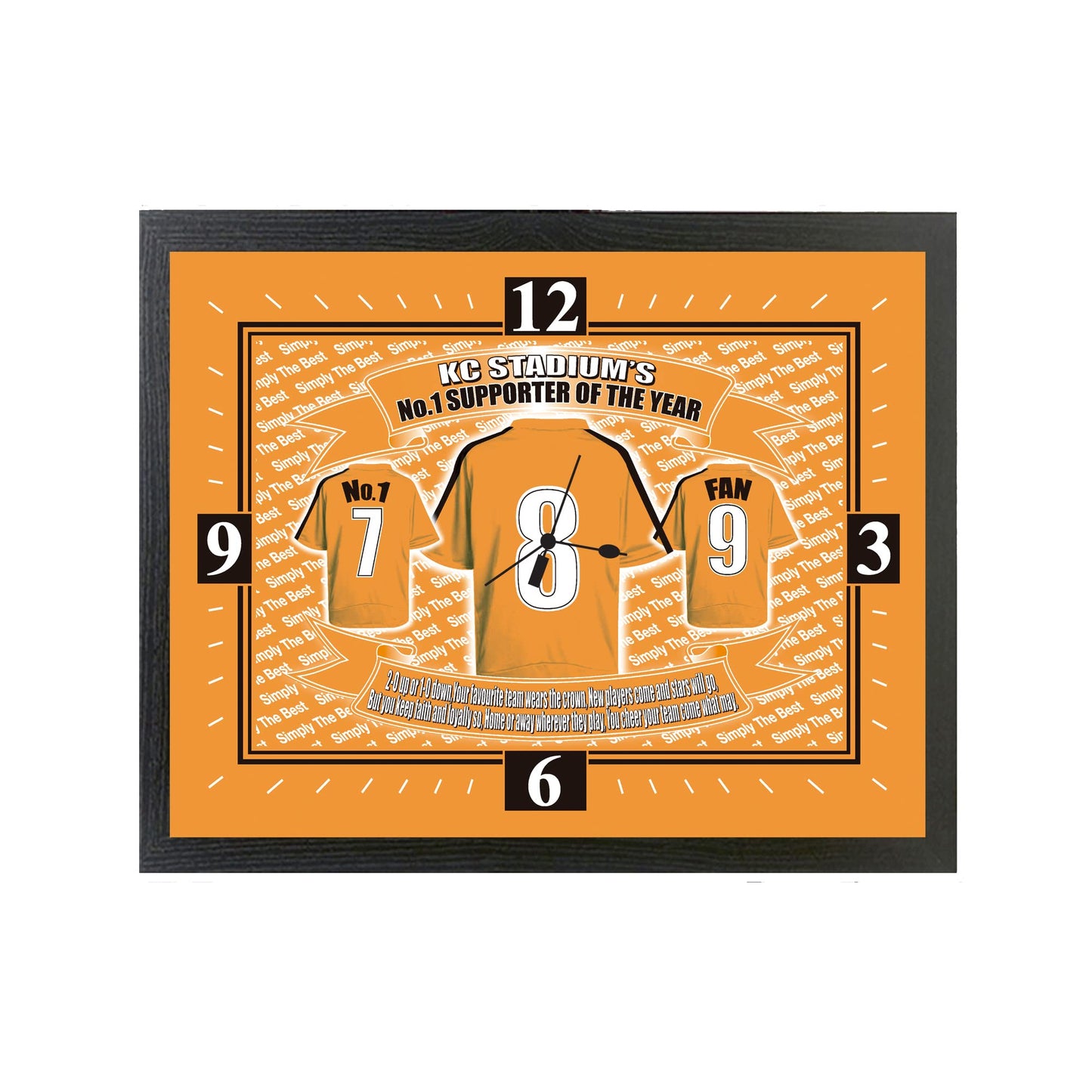 Hull Football Shirt Clock Gift Present
